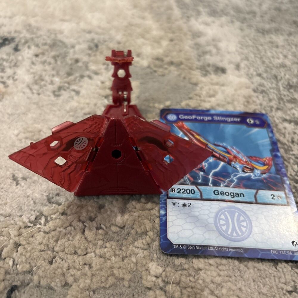 Bakugan Geogan Rising Pyrus Geoforge Action Figure Red Collectible With Card - Picture 5 of 7